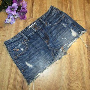 Abercrombie Frayed Denim Jean Mini Skirt Girls 14